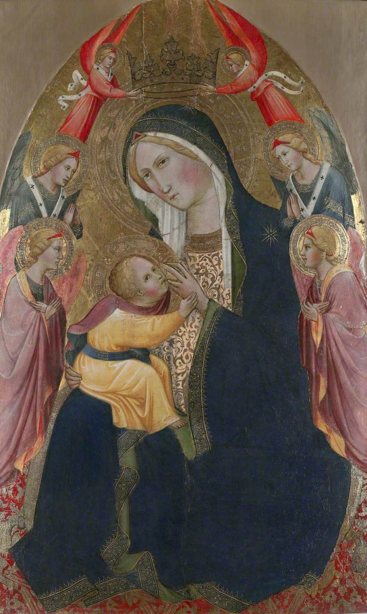 Virgen de la Humildad con ángeles adoradores - Agnolo Gaddi