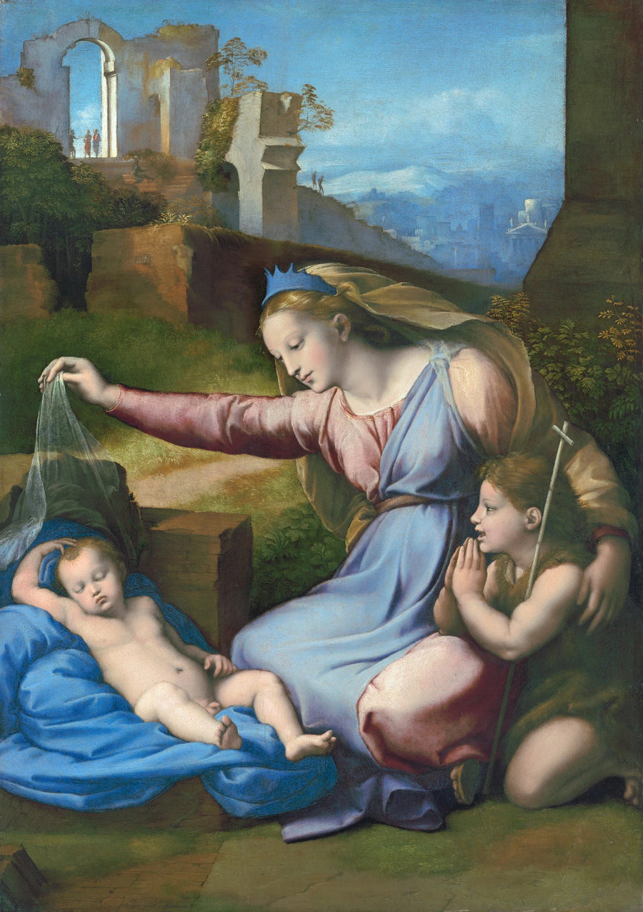 La Vierge au diadème bleu de Giovanni Francesco Penni – reproduction peinture à l’huile sur toile