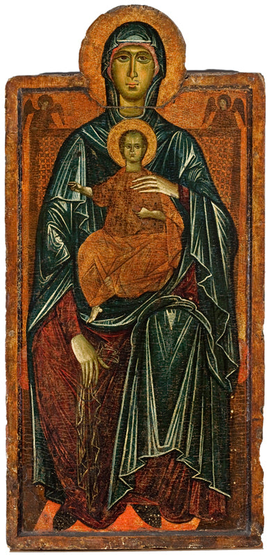 Virgen en Majestad con el Niño y dos ángeles - Maestro de la Cruz del Bigallo