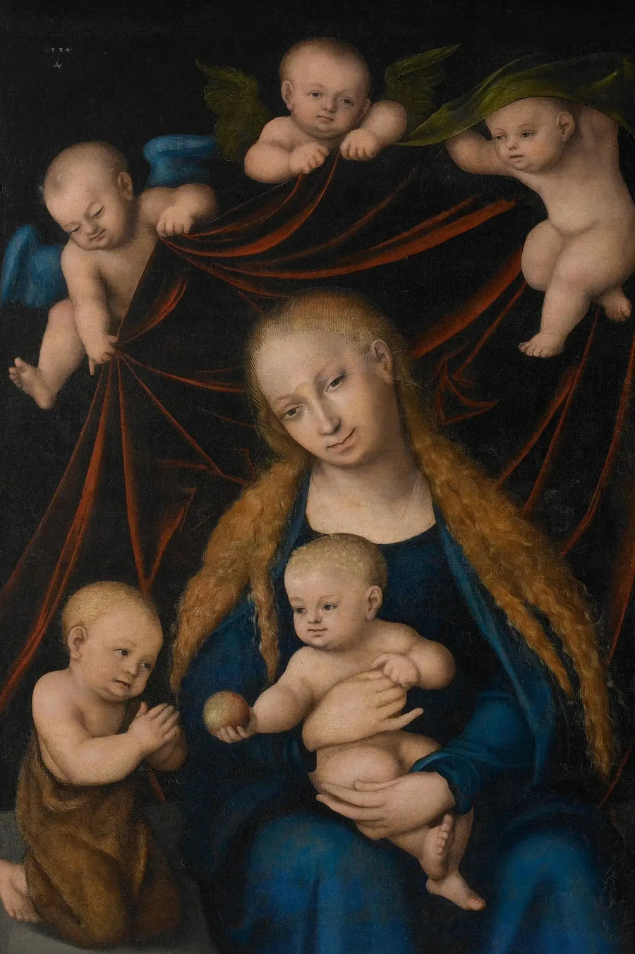Virgen, Niño, San Juan Bautista y Ángeles - Lucas Cranach el Viejo