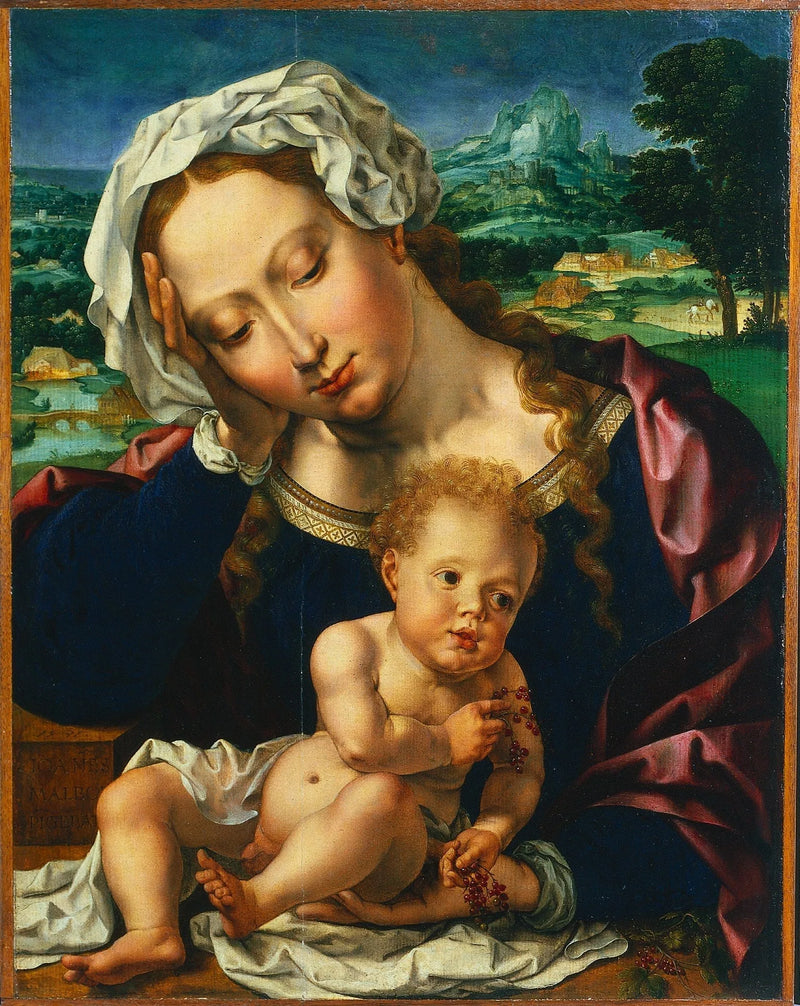 Virgen y Niño en un paisaje - Jan Gossaert