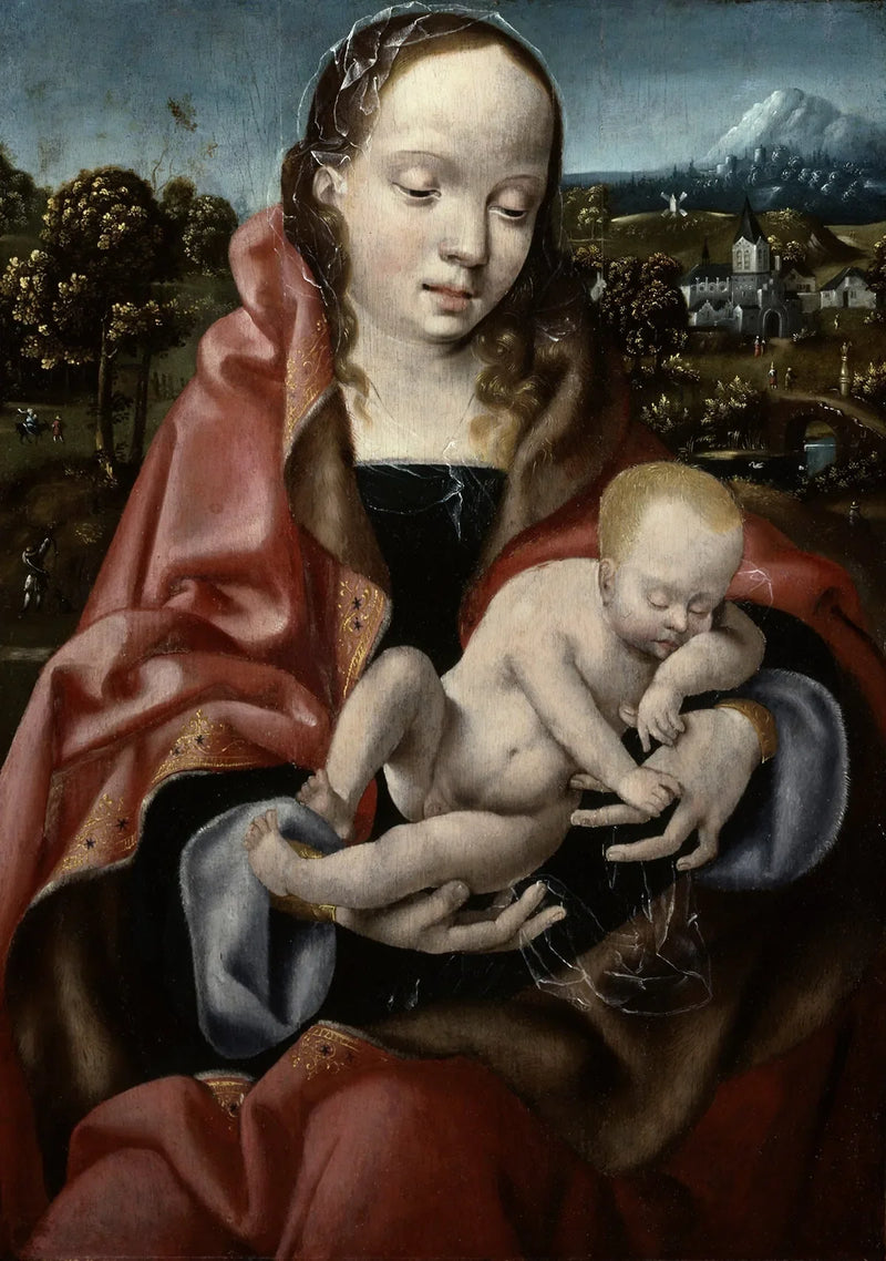 Virgen y Niño Jesús durmiendo - Joos van Cleve
