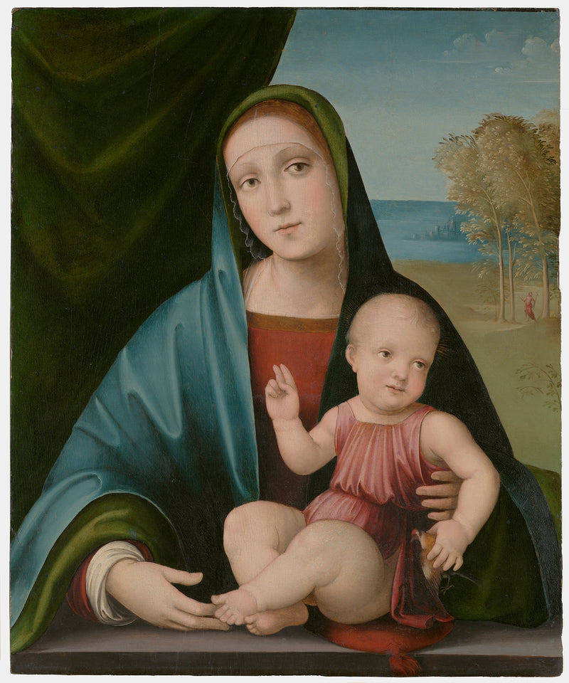 Virgen y Niño sobre un parapeto - Francesco Francia