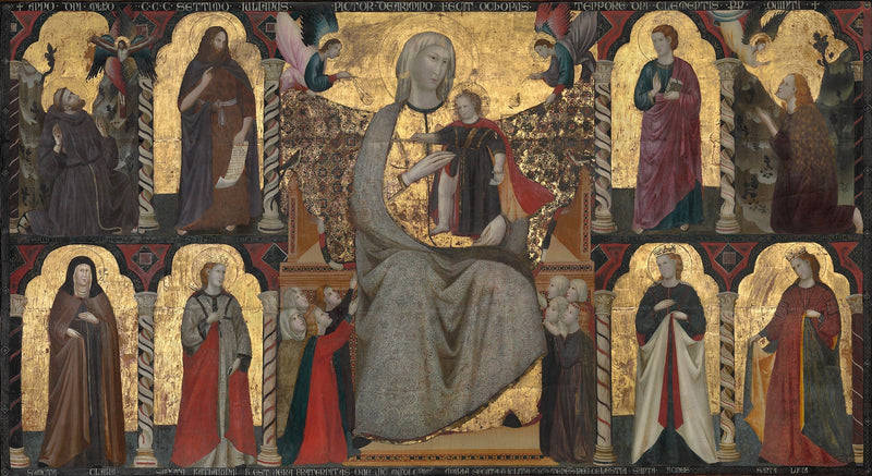Virgen y Niño en trono con santos - Giuliano da Rimini