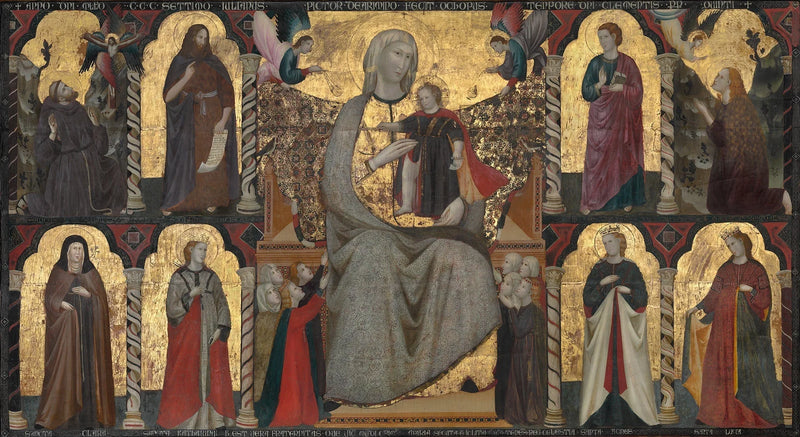 Virgen y Niño en trono con santos - Giuliano da Rimini