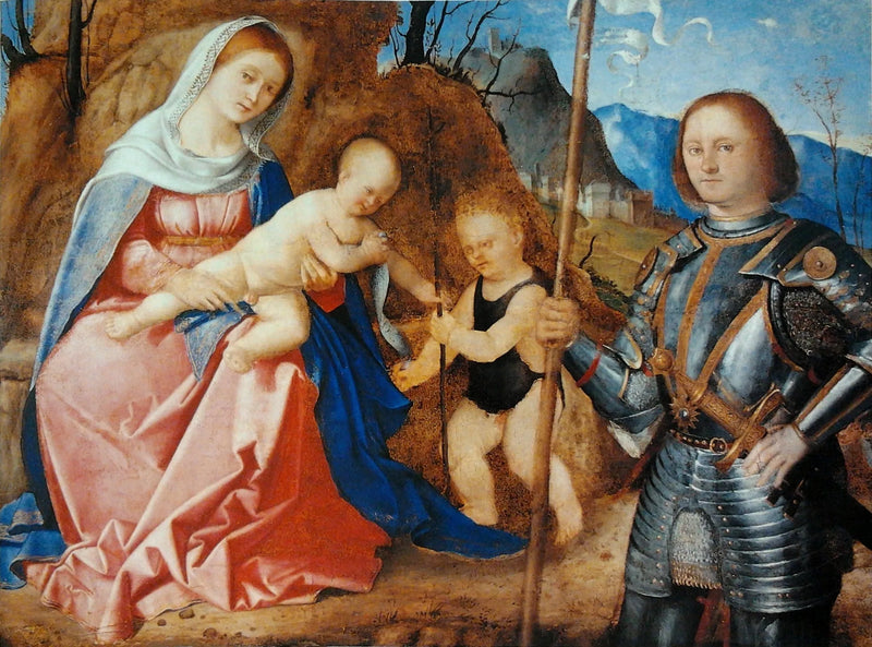 Virgen y el Niño con san Juan Bautista y san Liberalis. - Marco Basaiti