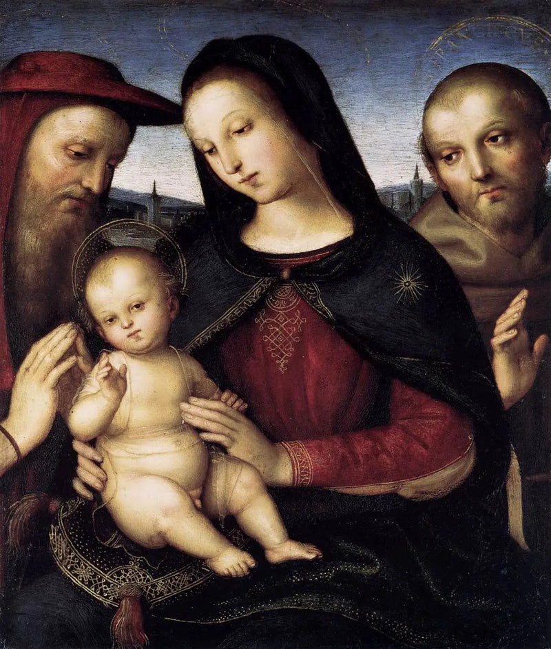 Virgen y el Niño con los santos Jerónimo y Francisco - Rafael Sanzio