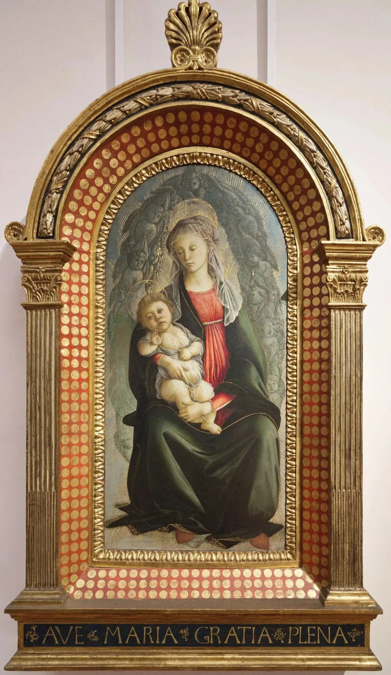 La Virgen y el Niño en una gloria de serafines - Sandro Botticelli
