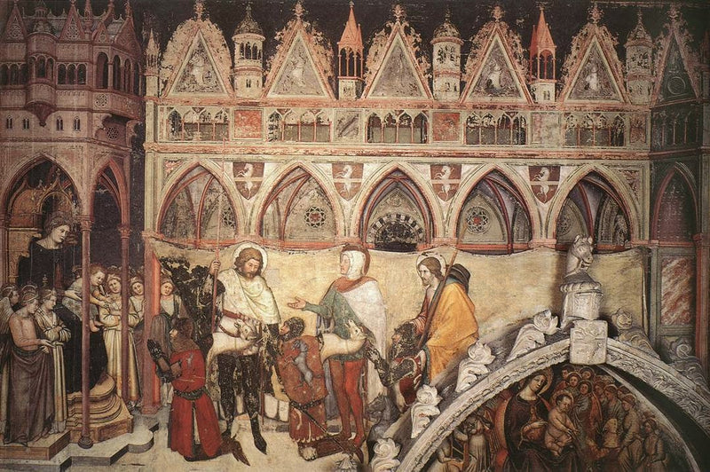 Virgen venerada por los miembros de la familia Cavalli - Altichiero da Zevio