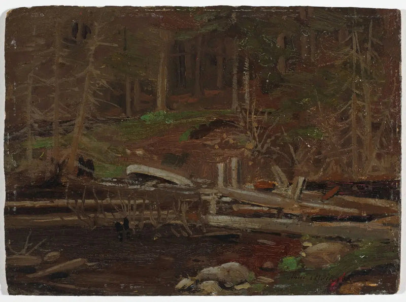 Viejo dique de madera, parque Algonquin - Tom Thomson