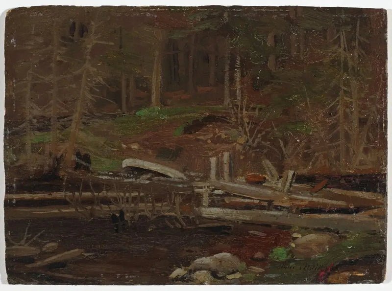 Viejo dique de madera, parque Algonquin - Tom Thomson