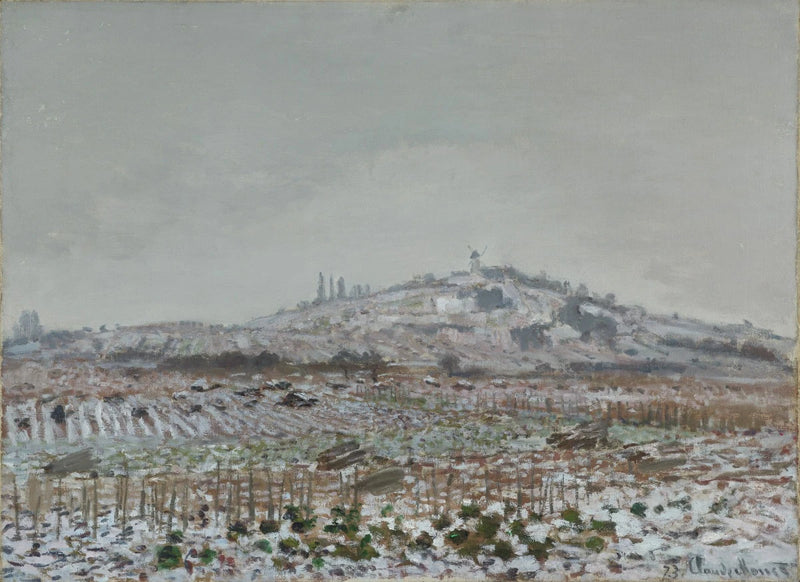 Vides bajo la nieve, molino Orgemont W254 - Claude Monet