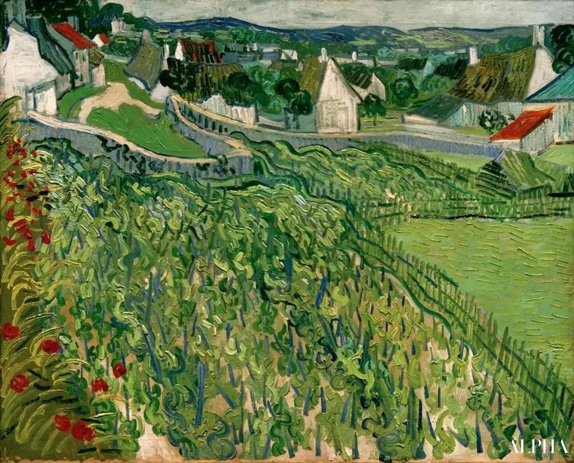 Vignobles d'Auvers - Van Gogh - Reproductions de tableaux et peintures haut de gamme