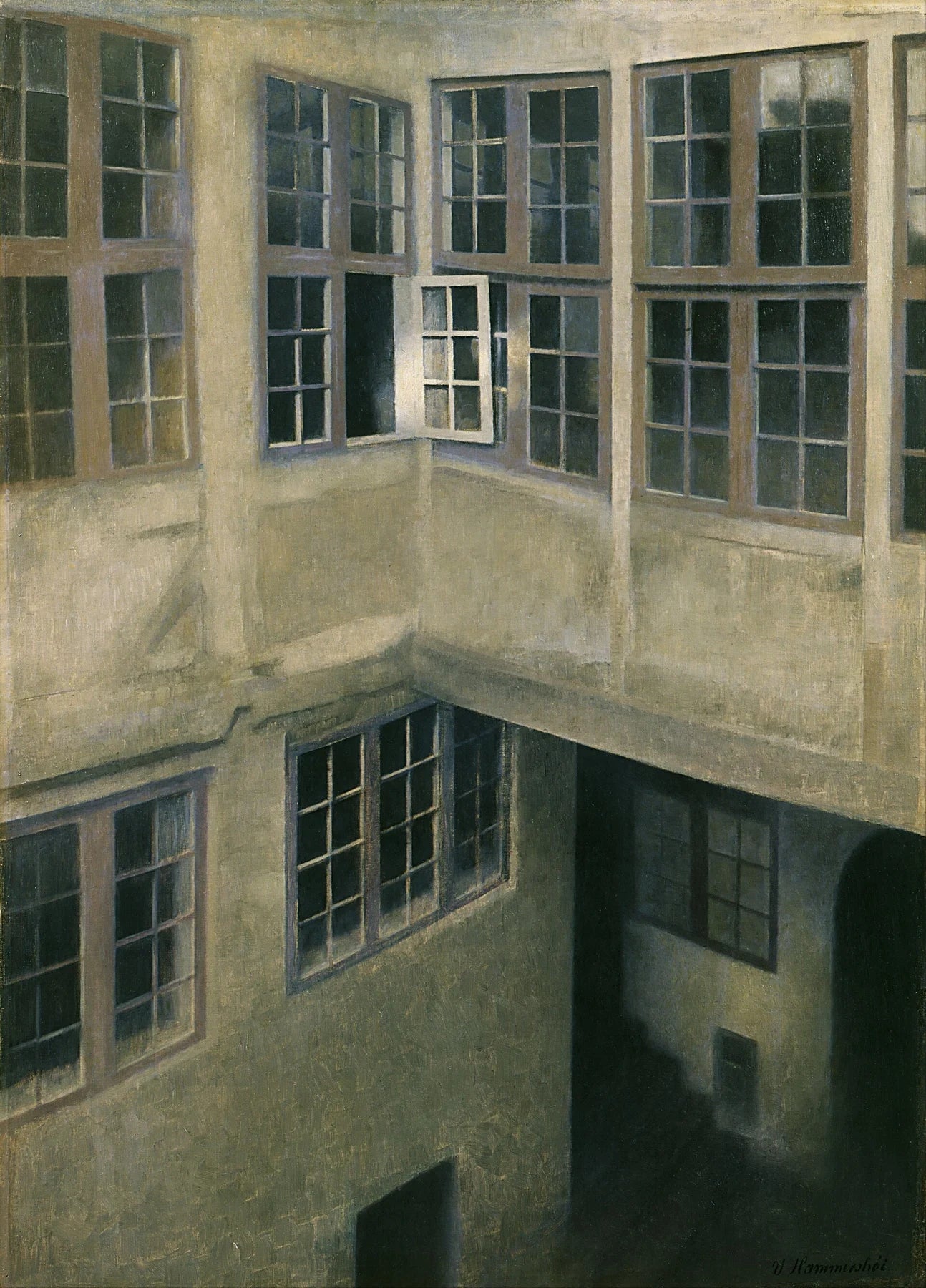Cour intérieure, Strandgade 30, peinture de Vilhelm Hammershøi