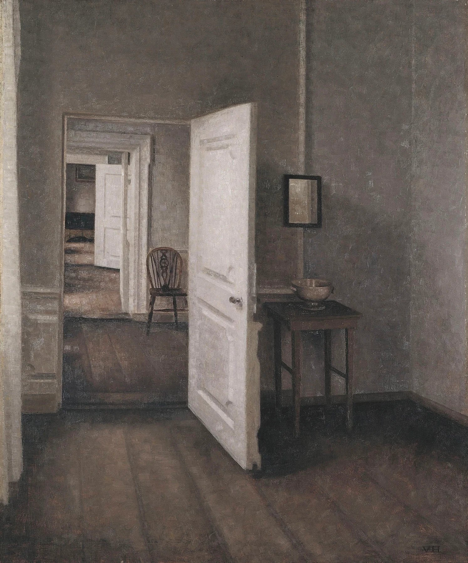 Les Quatre Pièces, peinture de Vilhelm Hammershøi