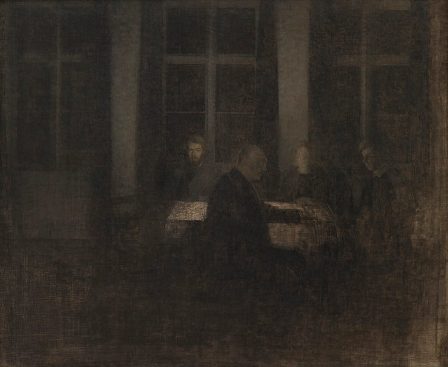 Noche en el salón - Vilhelm Hammershøi