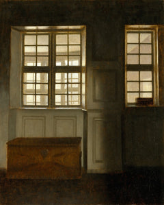 Interior con vista a la galería - Vilhelm Hammershøi