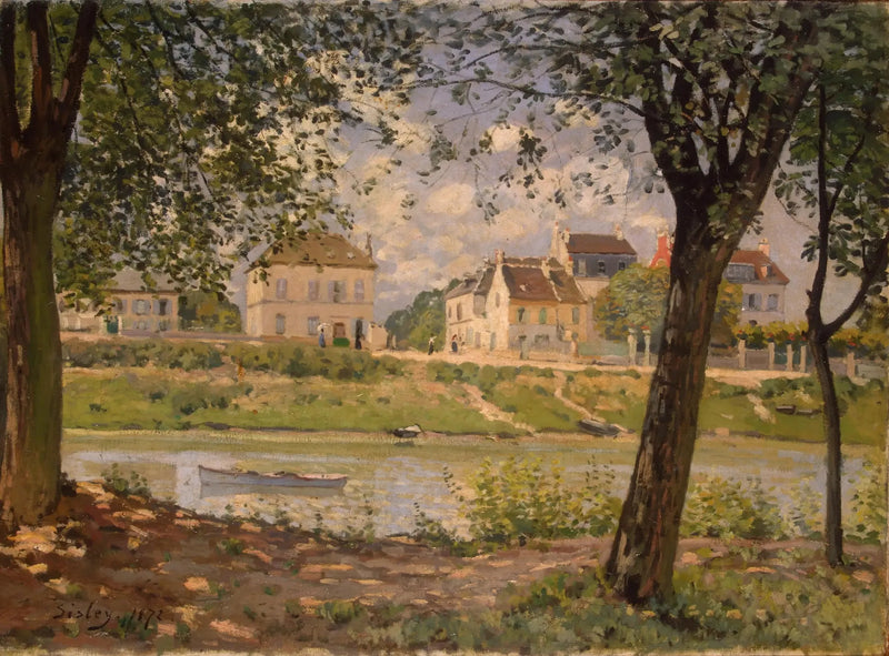 Pueblo a la orilla del Sena - Alfred Sisley