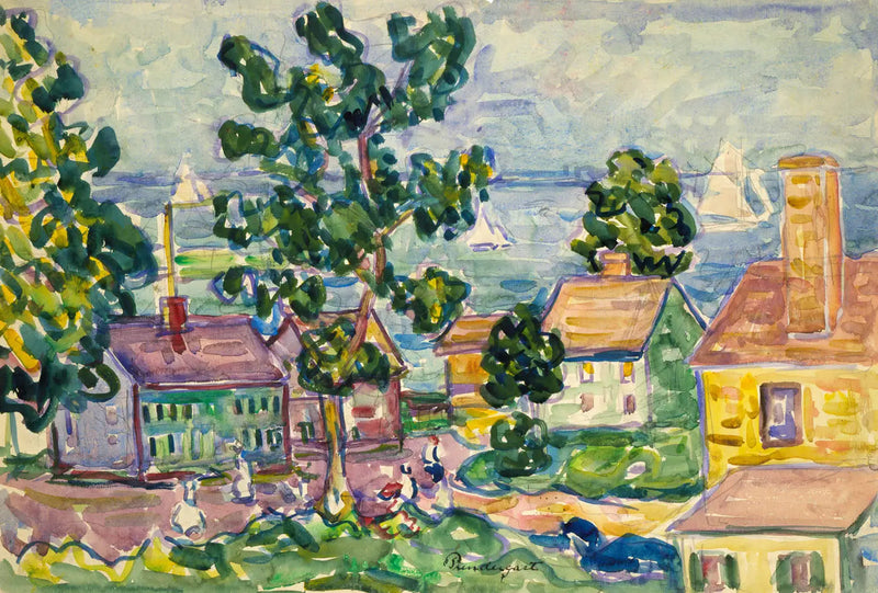 Pueblo costero de Nueva Inglaterra - Maurice Prendergast
