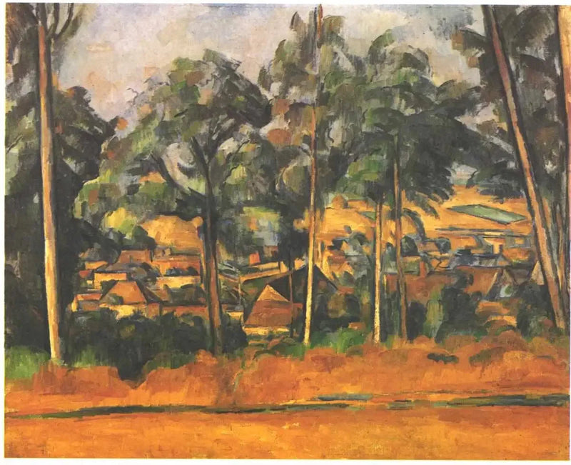 Pueblo detrás de los árboles - Paul Cézanne