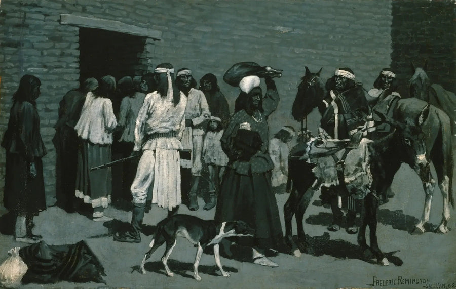 Pueblo Indio de la Aldea - Frederic Remington