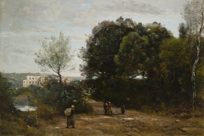 Ville-d'Avray : Camino junto al estanque - Jean-Baptiste Camille Corot