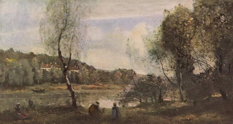 Ville d'Avray, el estanque con abedules frente a las villas - Jean-Baptiste Camille Corot