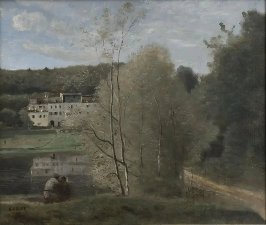 Ville-d'Avray, el estanque y las casas Cabassud - Jean-Baptiste Camille Corot