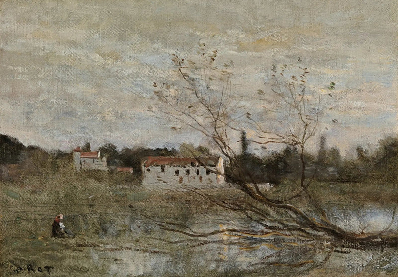Ville d'Avray, un rincón de estanque - Jean-Baptiste Camille Corot