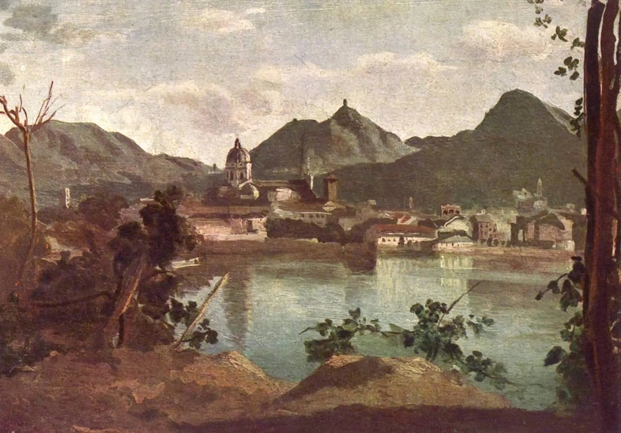 Ciudad y lago de Como - Jean-Baptiste Camille Corot