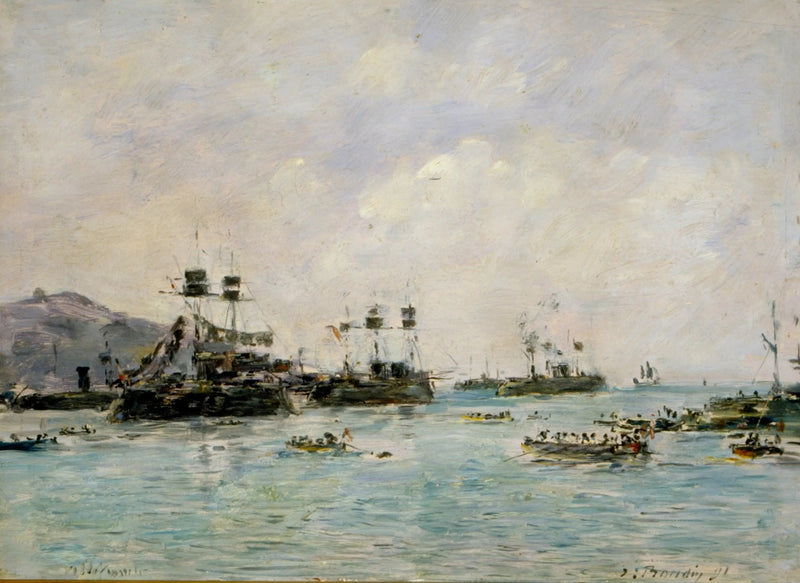 Villefranche - buques de guerra - Eugène Boudin