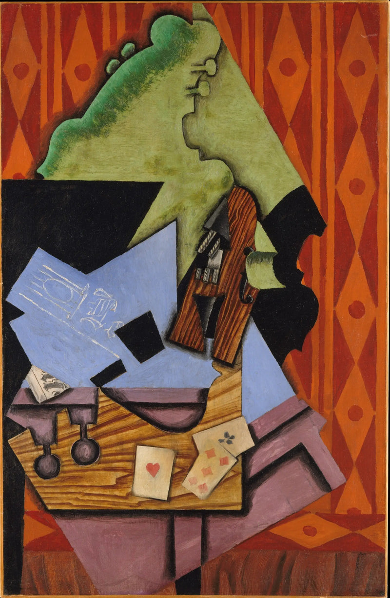 Violín y Cartas para jugar sobre una mesa - Juan Gris