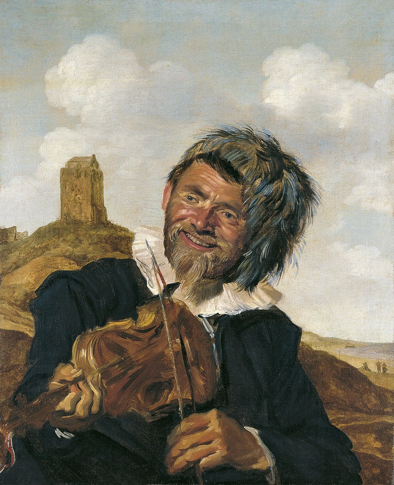 Violinista zurdo en un paisaje de dunas - Frans Hals