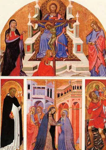 Visitación (retablo de la Trinidad) - Bartolo di Fredi