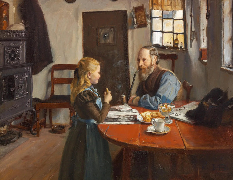 Visita en casa del abuelo. - H. A. Brendekilde