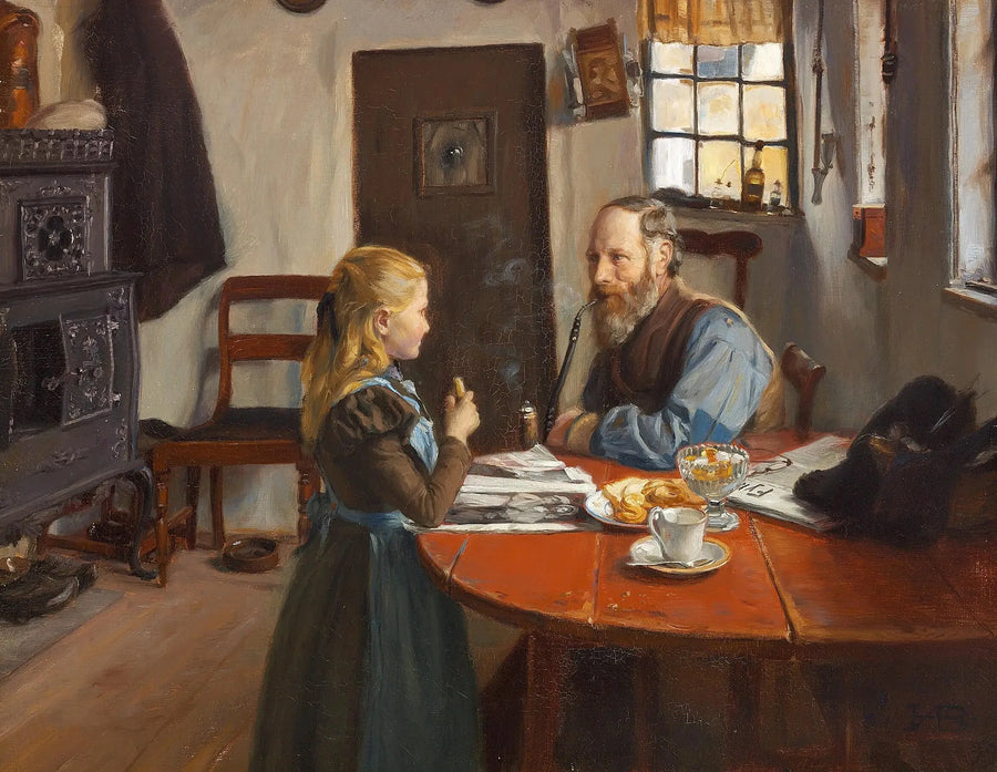 Visita en casa del abuelo. - H. A. Brendekilde