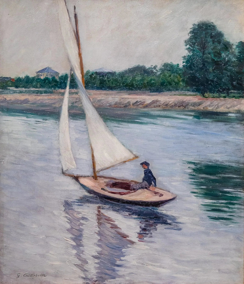 Velero en el Sena en Argenteuil - Gustave Caillebotte