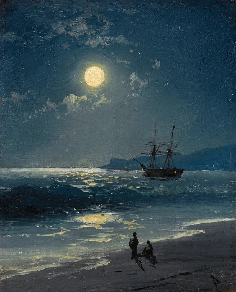 Velero en un mar tranquilo a la luz de la luna - Ivan Aïvazovski