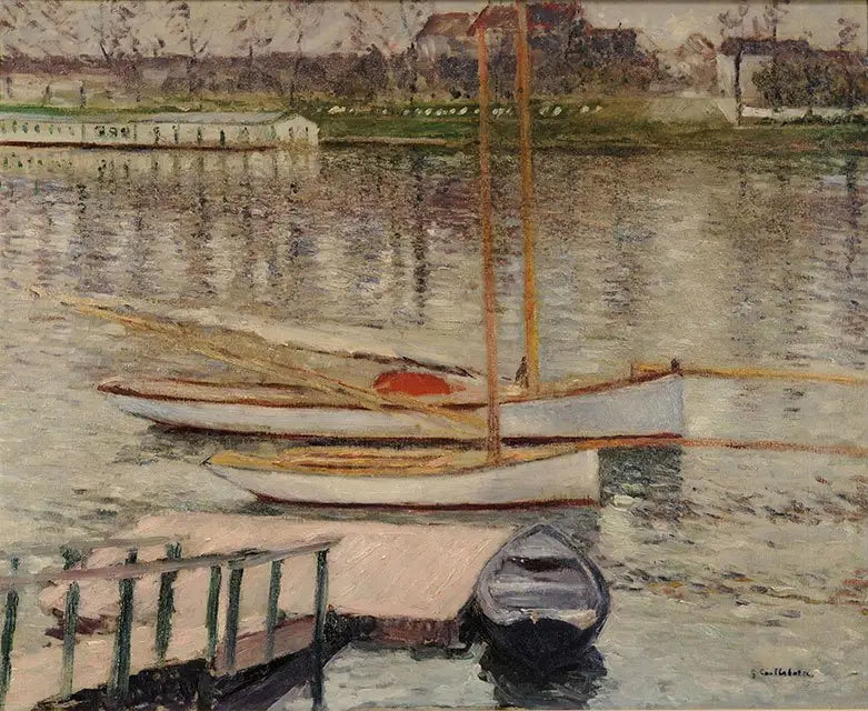 Veleros anclados en el Sena, en Argenteuil - Gustave Caillebotte