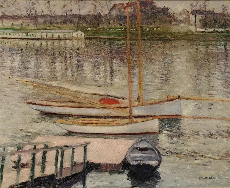 Veleros anclados en el Sena, en Argenteuil - Gustave Caillebotte