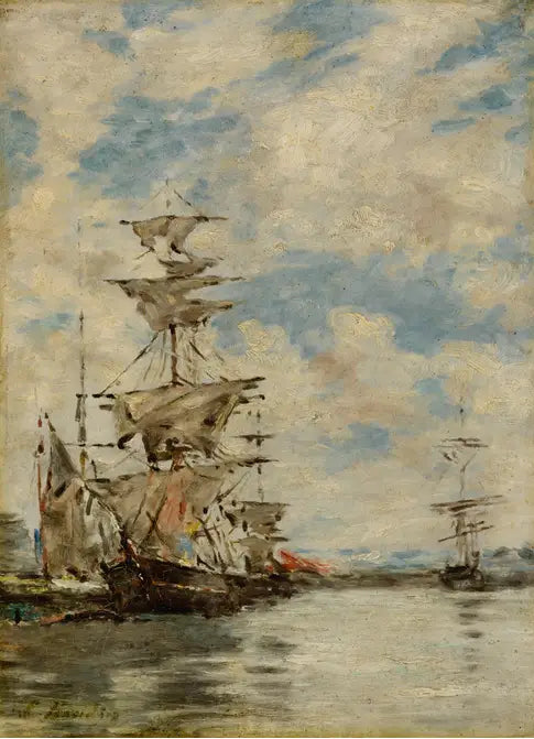 Veleros en el puerto - Eugène Boudin