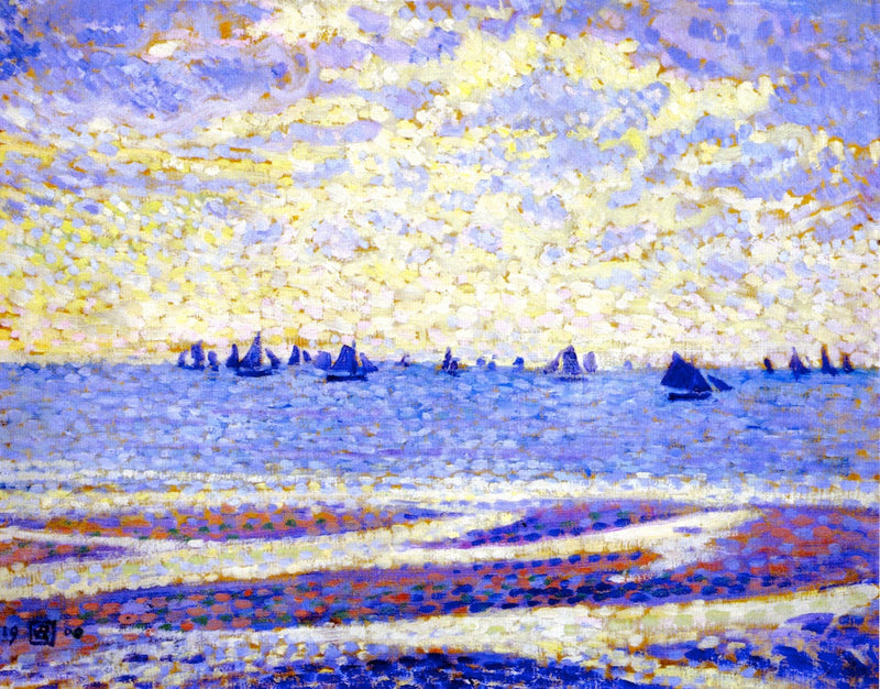 Veleros en el mar - Théodore van Rysselberghe