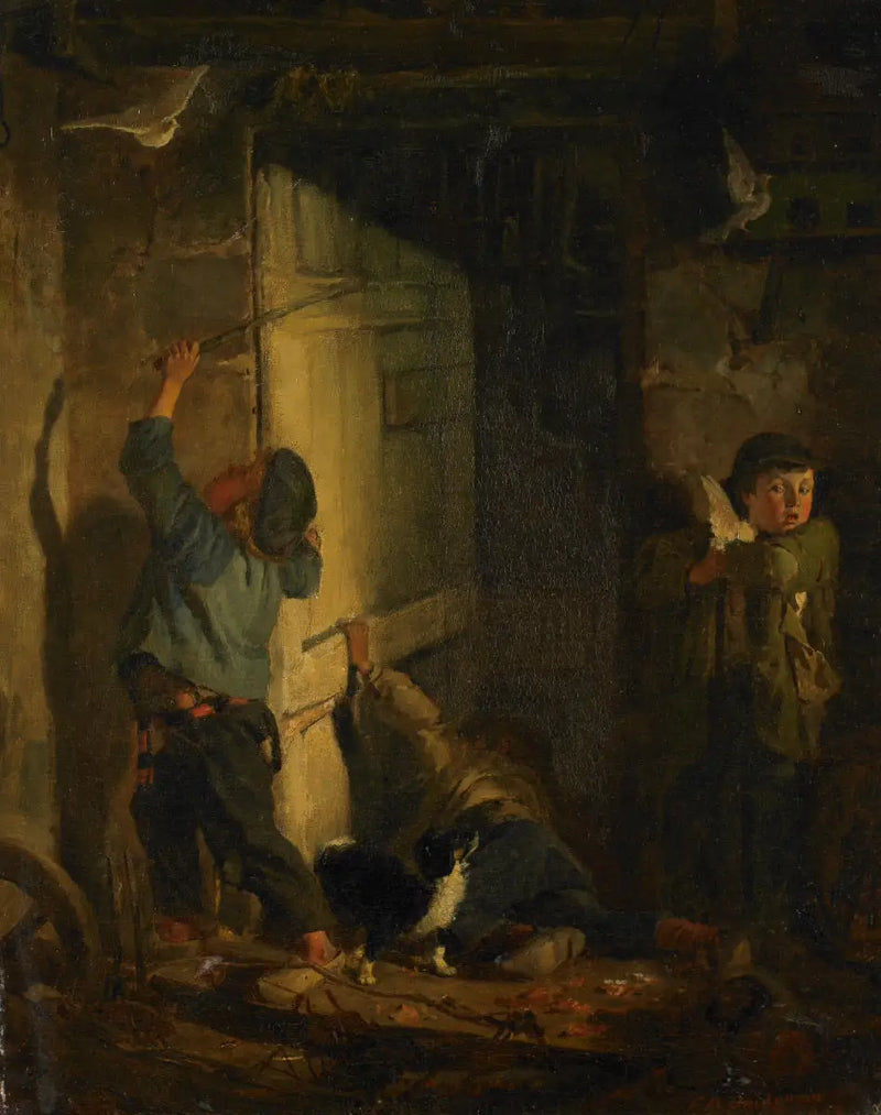 Volar en el nido del pigeon - Frederick Arthur Bridgman