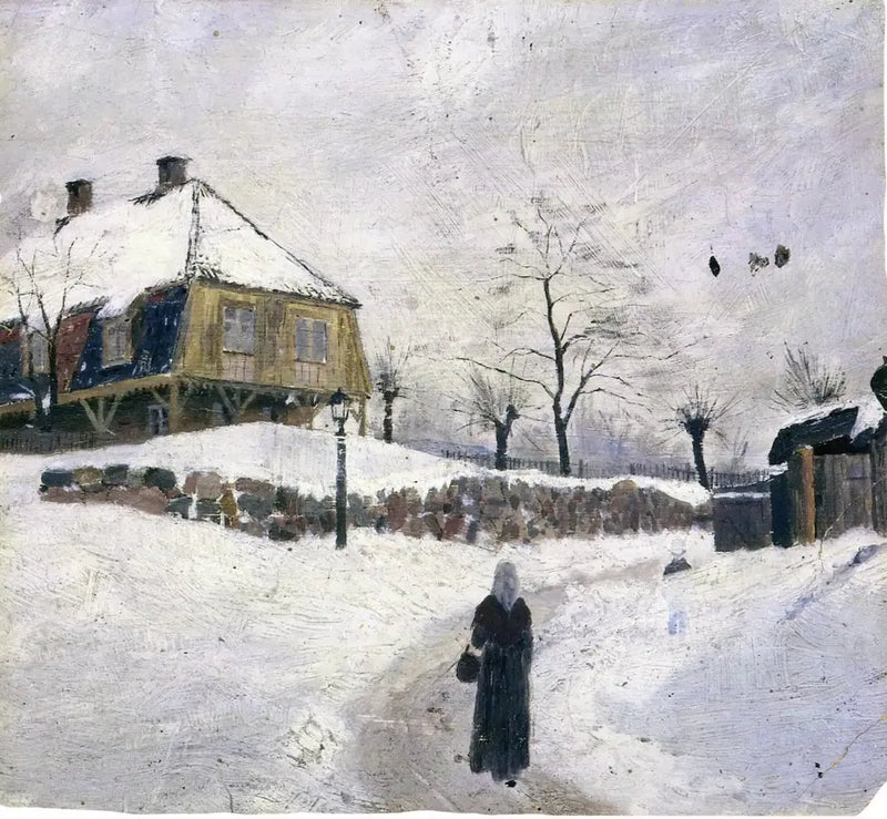 Øvre Foss en invierno - Edvard Munch