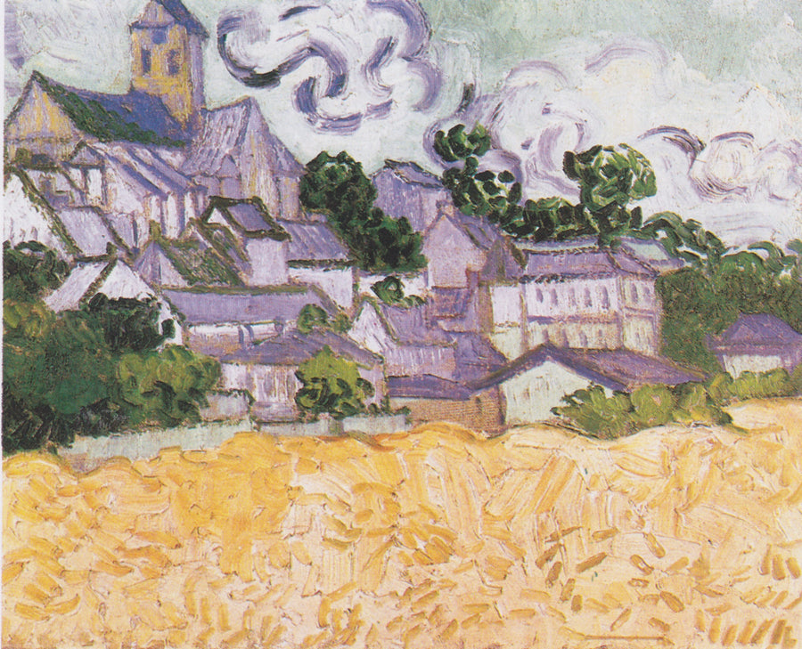 Vista de Auvers con campo de trigo - Vincent van Gogh