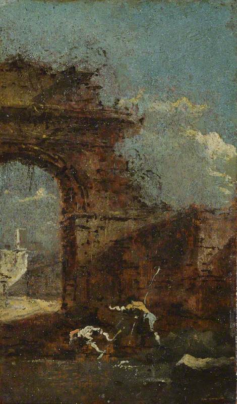 Vista Caprice con ruinas - Francesco Guardi