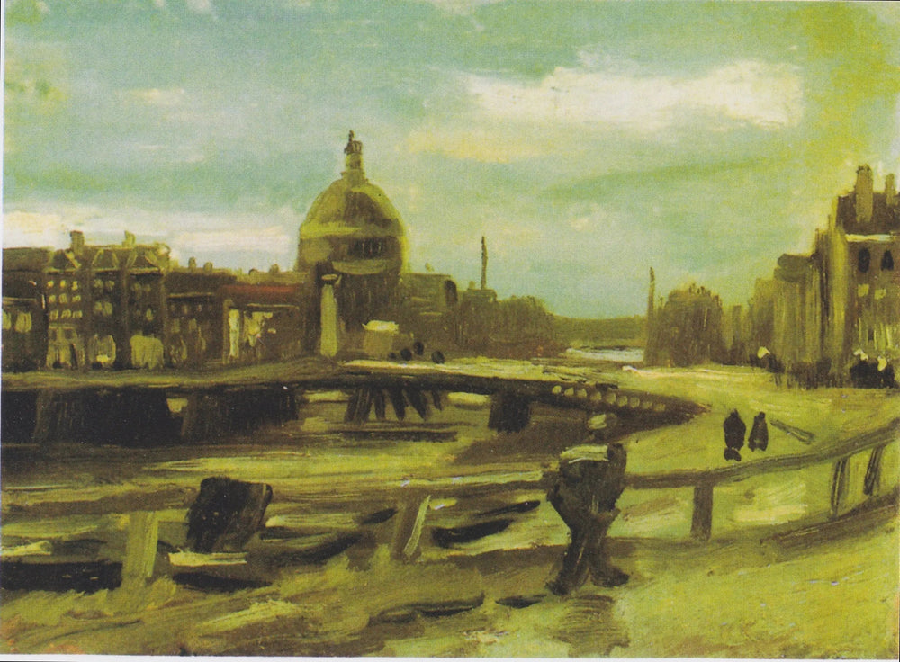 Vue d'Amsterdam depuis la gare centrale - Vincent van Gogh image 1 copie peinte à la main à l’huile