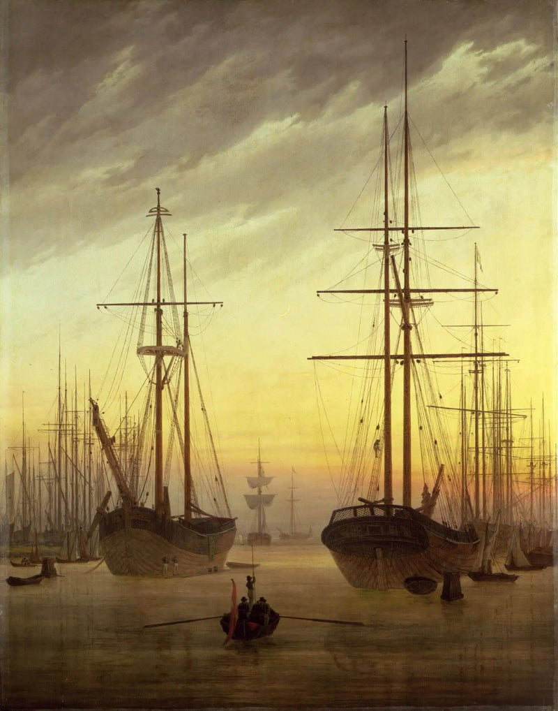 Vista de un puerto - Caspar David Friedrich