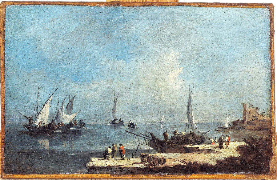 Vista de un puerto, sobre la laguna - Francesco Guardi