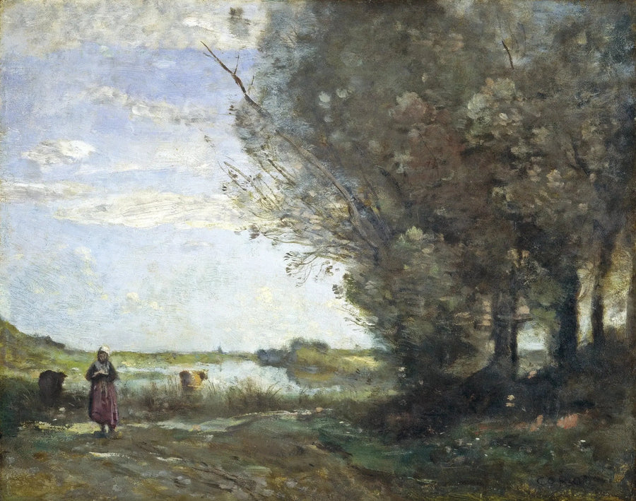 Vista de un río - Jean-Baptiste Camille Corot